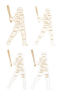 很多文字拼成一幅图案