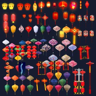 节日亮化素材 发光灯笼