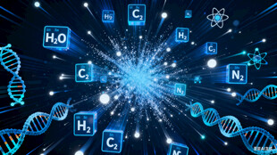 科技感十足的分子与符号场景