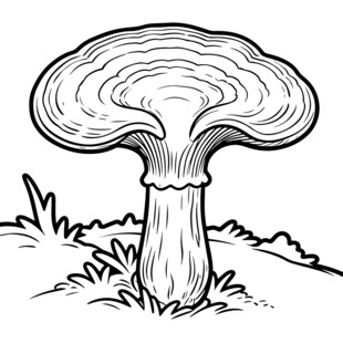 深山灵芝 线稿矢量图