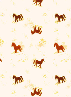 马与飞鸟的简约图案设计