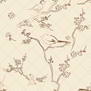 中式花鸟纹图案设计素材
