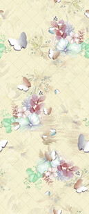 花卉飞鸟图案背景纹理
