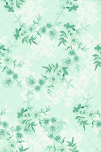 清新浅绿色植物花卉图案