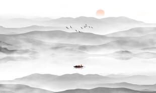 新中式水墨山水画