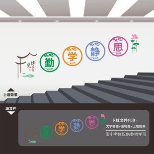 图书馆楼梯间楼道文化墙