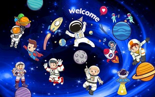 太空探险卡通插画