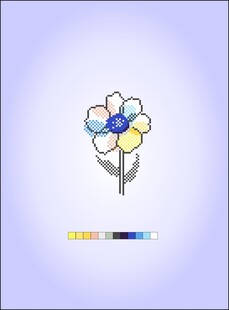 彩色花朵插画图案T恤衫拼豆像素