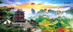 滕王阁山水风景画