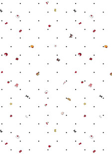 彩色斑点散布的白色背景