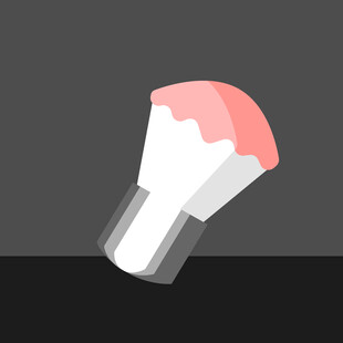 粉色化妆刷插画