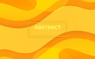 抽象橙黄色波浪矢量背景图