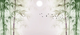 灯箱新中式水墨竹影