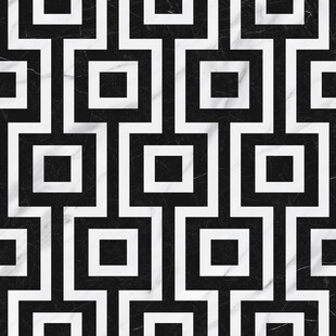 黑白几何方块花砖 
