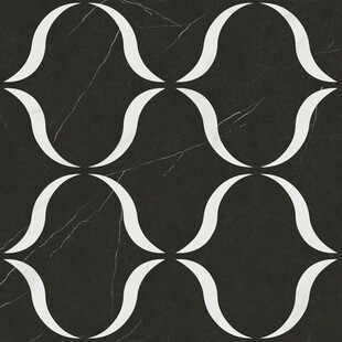 黑白几何曲线花砖