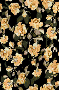 大牌复古风黄色花卉图案