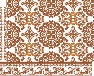 复古棕白花纹图案设计