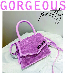 紫色闪亮手提包时尚单品