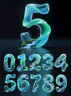梦幻水波纹数字5序列