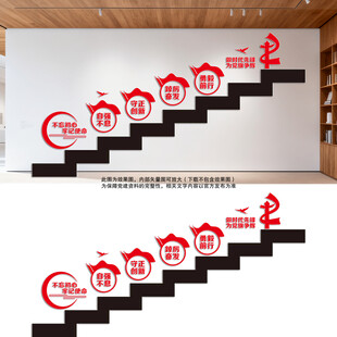 不忘初心跟党走党建楼梯墙