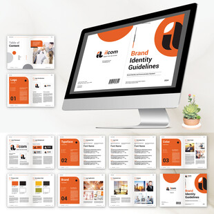 橙色系VI使用手册ID模板