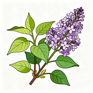 丁香矢量插画素材