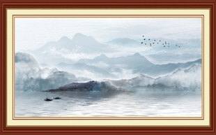 中国风水墨山水画客厅装饰画