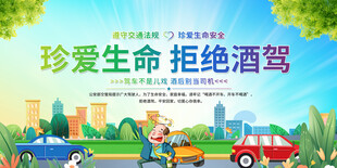 珍爱生命拒绝酒驾展板