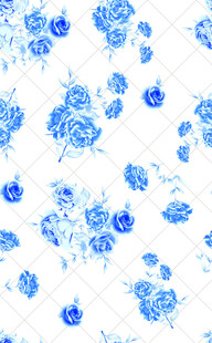 蓝白花卉图案背景