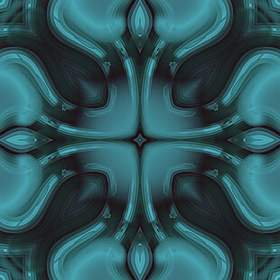 蓝绿色抽象对称花纹图案