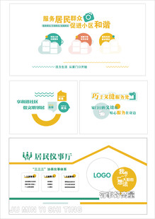 社区服务中心简洁版文化墙设计