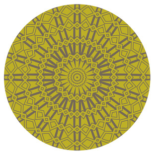 圆形黄色几何花纹图案