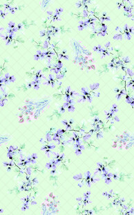 淡绿底紫色花卉图案背景