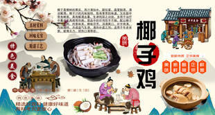 椰子鸡背景墙