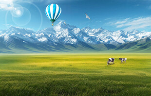 蓝天白云大草原