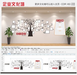 创意装修公司企业异形员工风采墙
