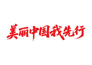 美丽中国我先行书法字