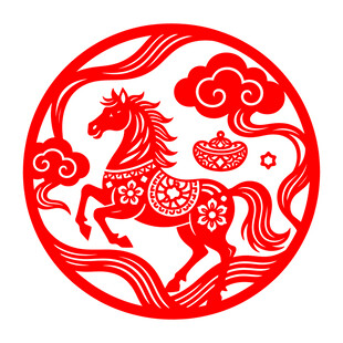 马年剪纸