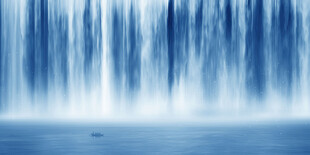 高山流水瀑布山水图