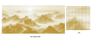 矢量长城镂空雕刻点阵图