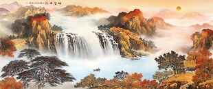 壮丽山水国画风景图