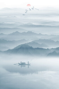 别墅玄关水墨画