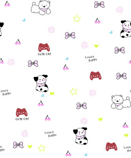 可爱卡通图案无缝背景图