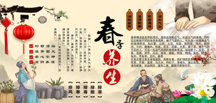 春季养生背景墙