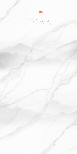 别墅水墨山水玄关大理石装饰画