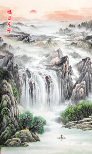 竖幅山水画