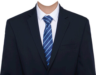 男士职业西装正装条纹蓝色领带