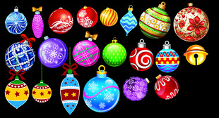多彩圣诞装饰球集合