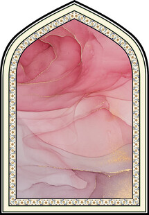 梦幻粉色拱形窗纱图案