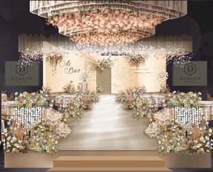 香槟色婚礼现场布置